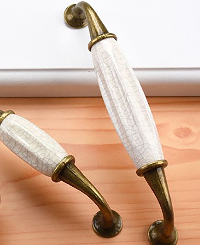 Mantara H-282-White Ceramic Cabinet/Drawer Handle  (White Pack of 2)