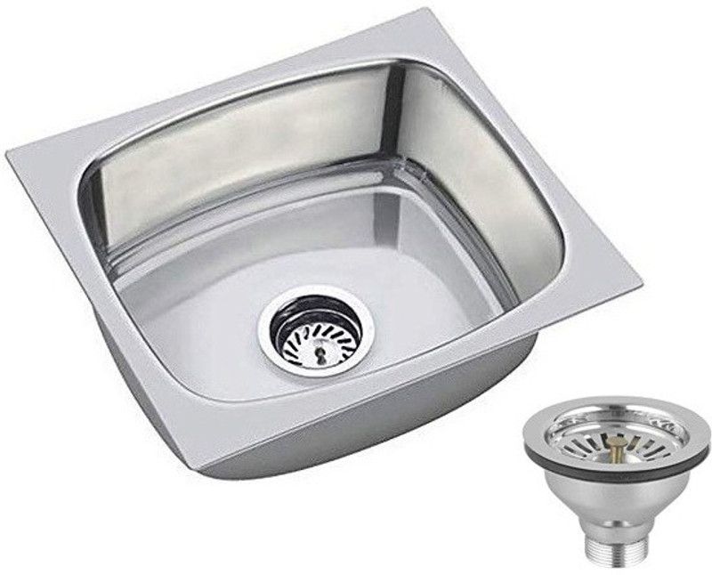 AVLEN (16x18x8)Inch, stainless steel oval bowl' Kitchen Sink Vessel Sink  (SILVER)