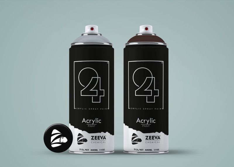 24 Acrylic Signal Grey & Chocolate Brown Spray Paint 400 ml  (Pack of 2)