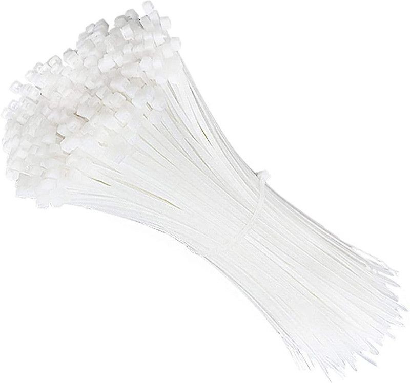 Nyamah sales Cable Zip Ties Self-Locking Durable Cord Management Strip Fastening 100 pcs Nylon Flexible Straps Cable Tie  (White Pack of 100)