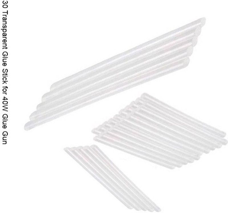 NBS 30 Transparent Glue Sticks of 7mm 40W Adhesive  (30)