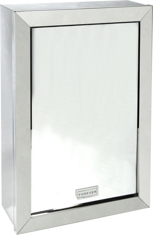 FOREVER Stainless Steel Bathroom Mirror Cabinet 14 X 20 Inches- Bathroom Cabinet with Mirror Stainless Steel Wall Shelf  (Number of Shelves - 5, Steel)