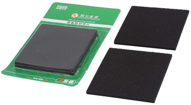Iktu EVA Square Self Adhesive Door , Wardrobe Furniture Feet Pads Cover Black 85x85x5 mm (4 pcs) Adhesive  (1 ml)