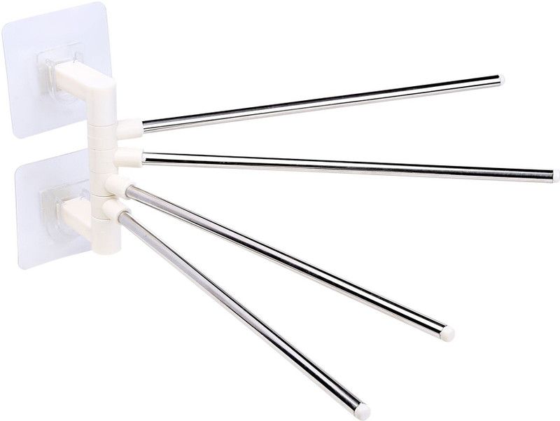 QUICK UNBOX 180-Rotating Bathroom Towel Holder Kitchen Sink Napkin Bar Multipurpose Rack Stand white Towel Holder  (Stainless Steel)