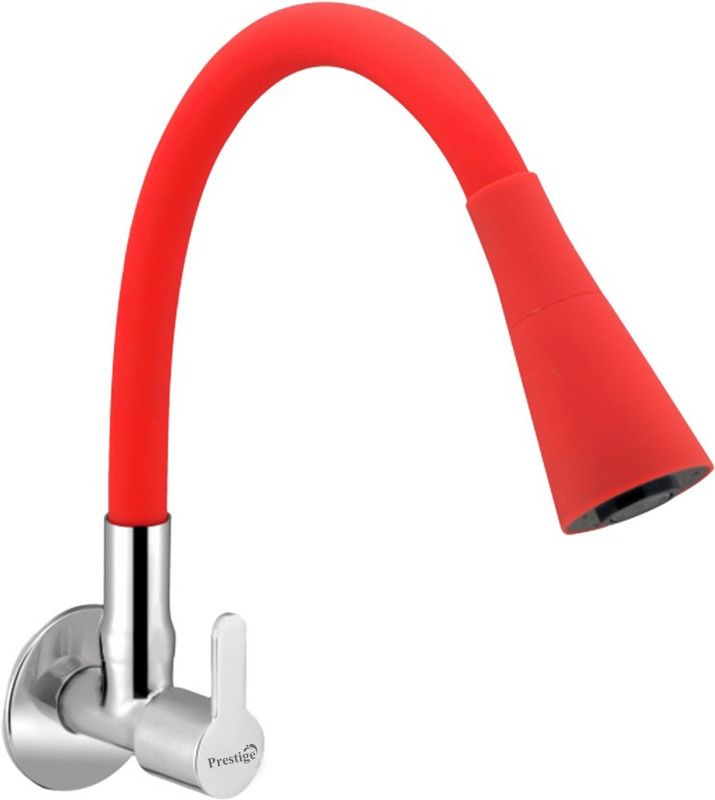 Prestige Eva Smart Flexible Sink Faucet - Flxo Play (With 360 Degree Flexible Silicon Hose & Dual Flow Pattern) Cold Water Tap Red Flexo Flexible sink Cock Pillar Cock Pillar Tap Faucet  (Wall Mount Installation Type)