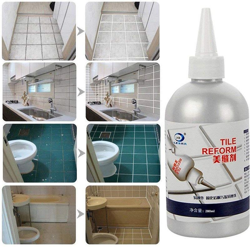 JIG'sMART Waterproof Tile Gap/Crack/Grout Filler Water Resistant Silicone Sealant for DIY Home Sink Gaps/Tiles Gaps/Grouts Repair Filler Tube Crack Filler  (280 ml)