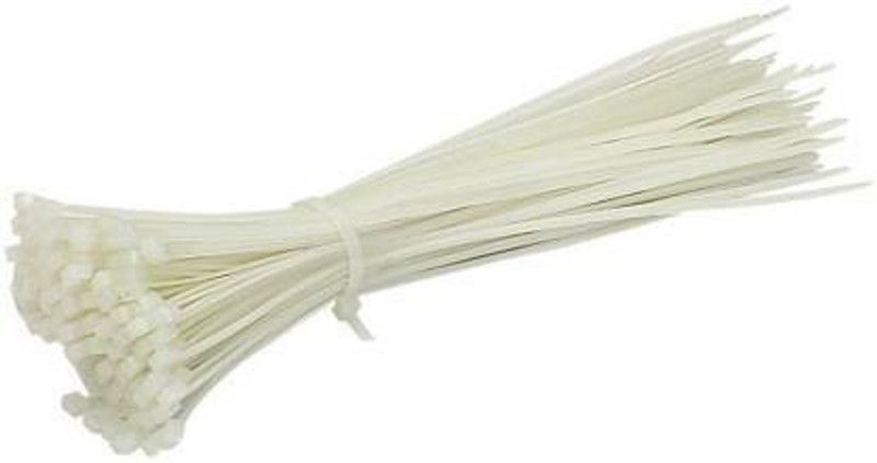 YUVAAN 10 Inch Nylon Cable Ties Zip Wire Organiser Ties Nylon Flexible Straps Cable Tie  (White Pack of 300)