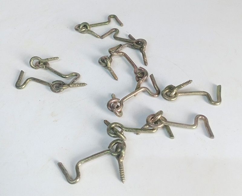 Mayan Window Eye Bolt hook and latch (Zinc) 2 inch (10 Pcs) Door Mounted Door Stopper  (Gold)