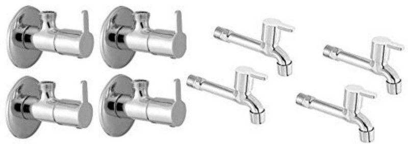 Floyd Flora Long Body and Angle Cock Bathroom Kitchen Tap with Wall Flange Pack of 8 Faucet Set