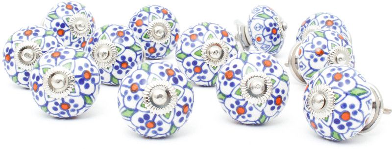Decokrafts Ceramic Cabinet/Drawer Handle  (Multicolor Pack of 12)