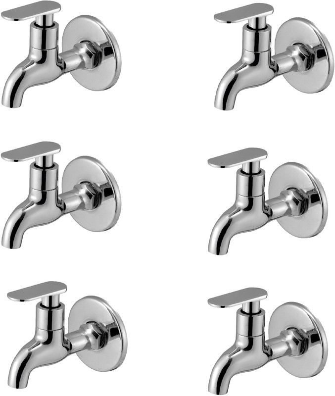 Prestige Slim Bib Cock Without permis Pack Of 6 Finish Chrome platet Tap Made Of Brass Faucet Bib Cock Bathroom Tap Bib Tap Faucet  (Wall Mount Installation Type)