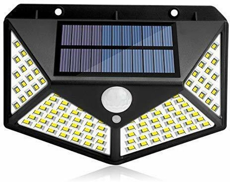 ZALPAL ENTERPRISE 100 LED Solar Motion Sensor Wall Light Waterproof Solar Powered Solar Light Set  (Wall Mounted Pack of 1)