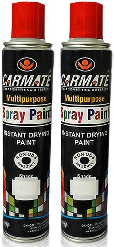 CARMATE Touch Up Spray Paint Black and Silver Spray Paint 440 ml  (Pack of 2)