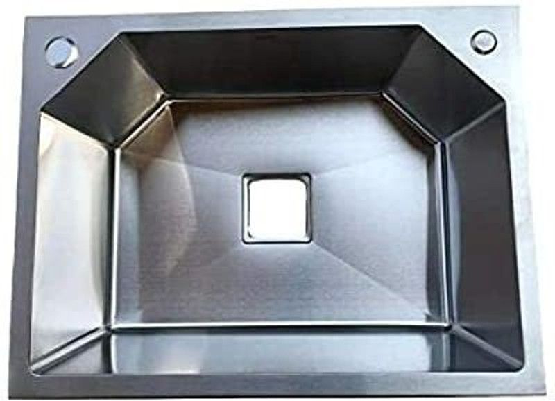 rigwell lifetime 304 Grade Single Bowl Stainless Steel Handmade Sink (24" x 18" x 9" Extra Premium) with tap hole and Undermount Water Purifier Tap Hole Vessel Sink  (Silver)