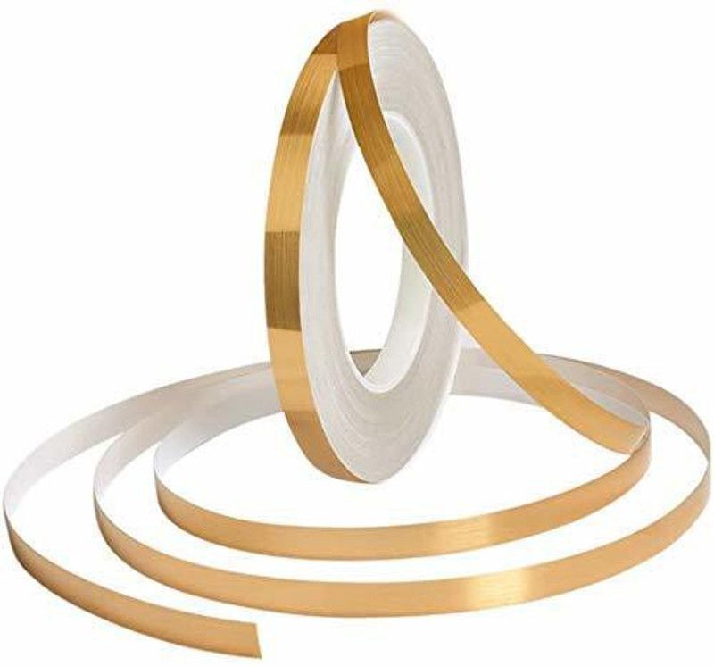 Laxvila Home Tile Sticker Waterproof Gap Sealing Tape_08 50 m Single Sided Tape  (Gold Pack of 1)