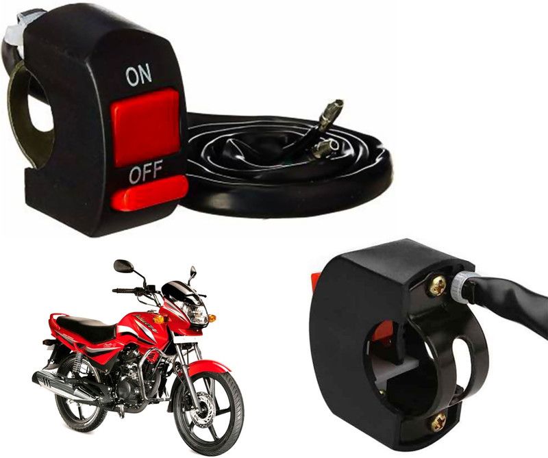 Auto Kite Off On Switch Head Light Fog Light Double Control Bike On/Off Handlebar Switches Hero Achiever 15 A Two Way Electrical Switch  (Pack of 1 Number of Switches - 2)