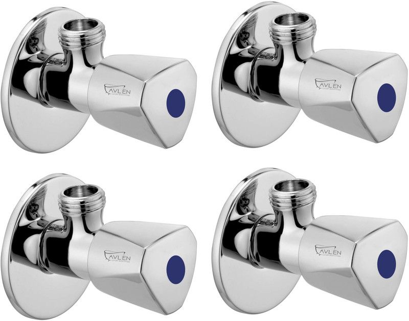 AVLEN Premium quality stainless steel Angle Cock Chrome Plated_set of-4 Angle Cock Faucet  (Wall Mount Installation Type)