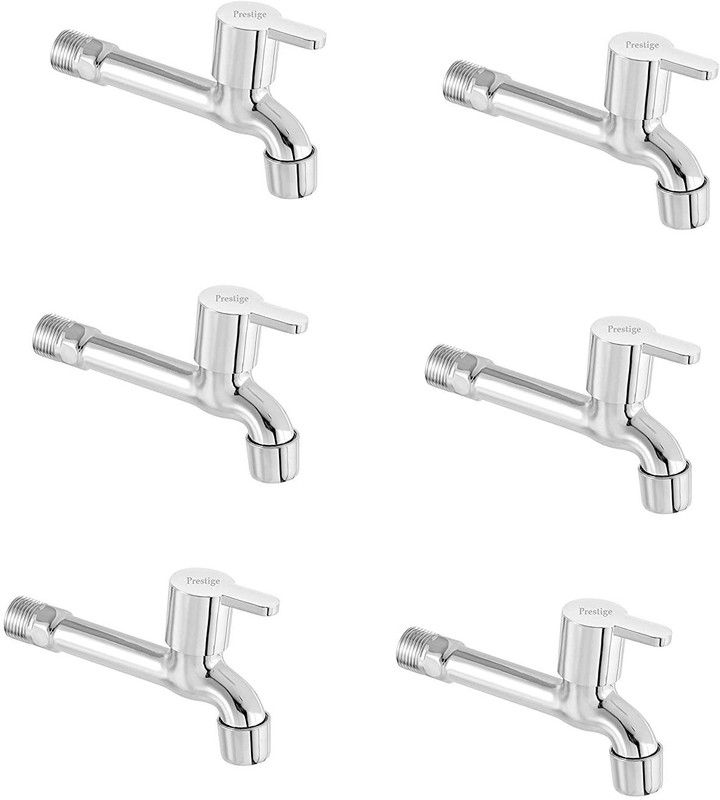 Prestige SS EVA Long Body Silver Pack Of 6 Chrome Plated Long Body Tap Faucet Pillar Tap Faucet  (Wall Mount Installation Type)