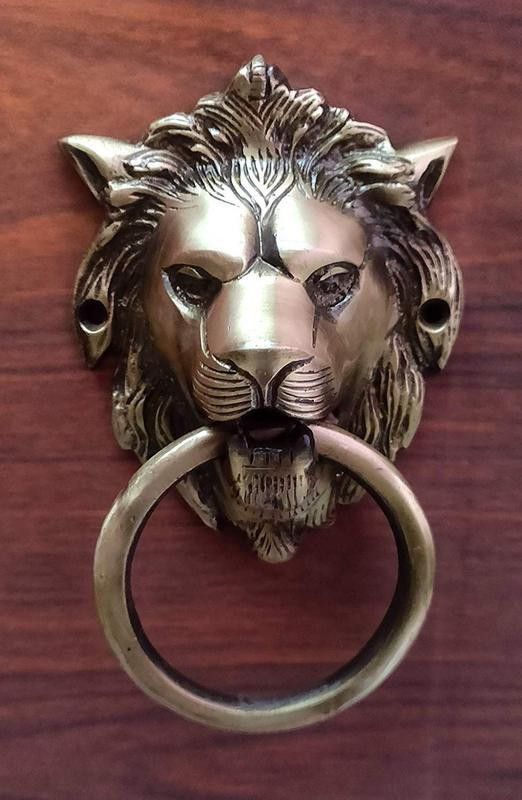 YES I CAN Lion Mouth Brass Door Knocker (Antique Brass) Brass Door Knocker  (Brass)