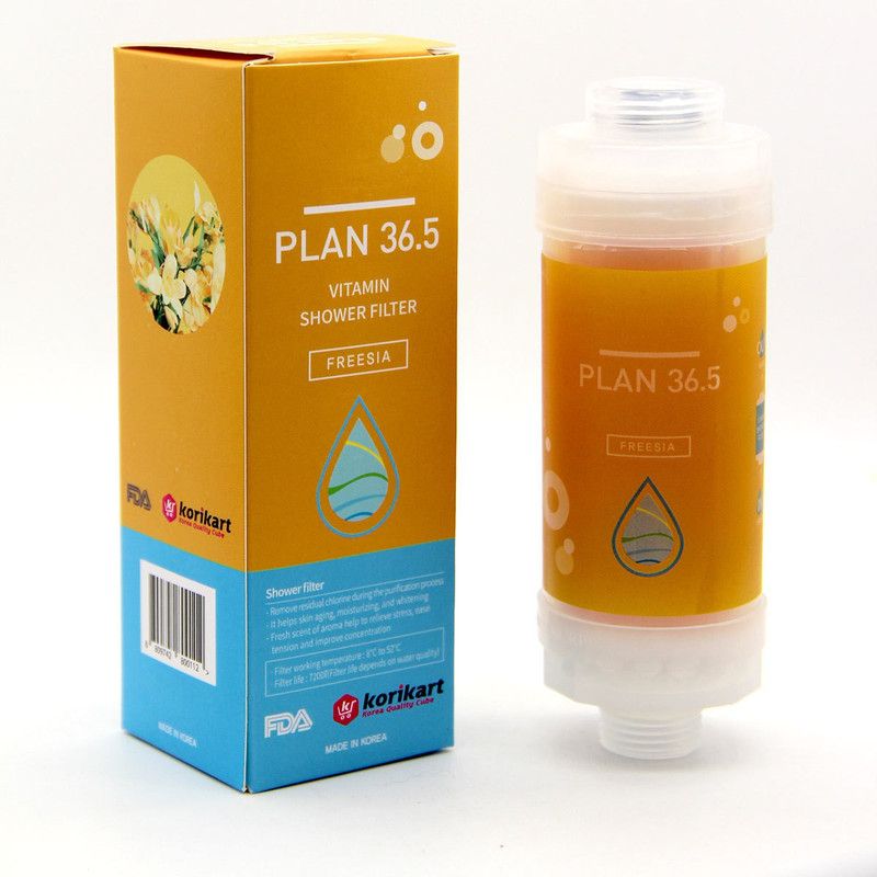 Econbioroots Vitamin Bathroom Shower Filter (Freesia Flavor) - Remove Chlorine & Heavy Metals Tap Mount Water Filter