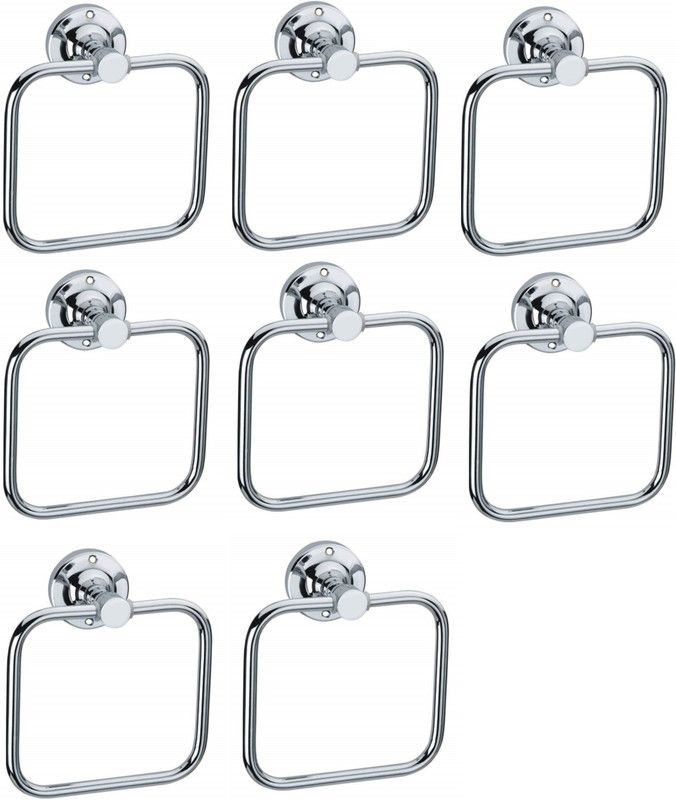 LOGGER - Square Towel Ring Set of 8 pcs Stainless Steel Towel Holder  (Stainless Steel)