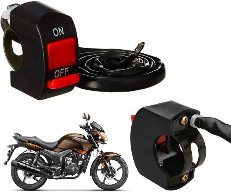 Auto Kite Off On Switch Head Light Fog Light Double Control Bike On/Off Handlebar Switches Hero Hunk 15 A Two Way Electrical Switch  (Pack of 1 Number of Switches - 2)