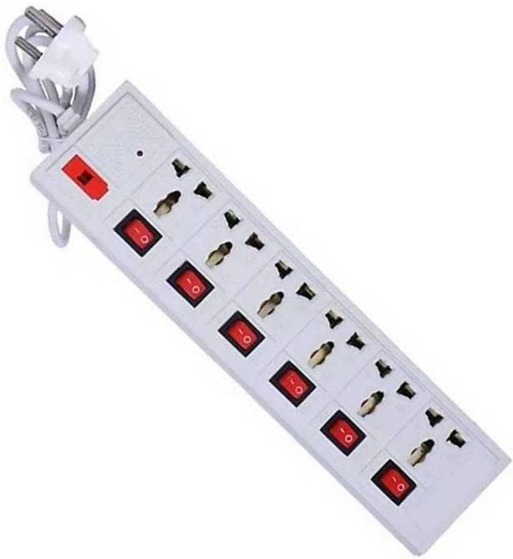 GLUCKLICH EXTENSION BOARD 6+6 6 Socket Extension Boards  (White, 3.5 m, With USB Port)