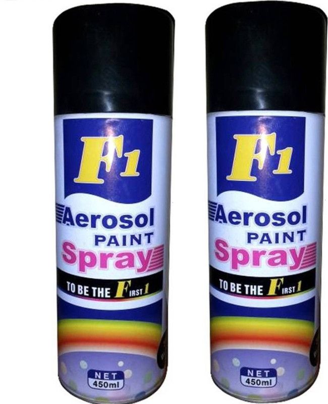 F1 Aerosol Black Spray Paint 900 ml  (Pack of 2)