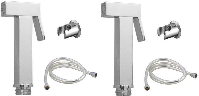 Dr. Homz N Kitch HD19 Set of 2 durable with 1 meter steel hose , brass Plastic(ABS) Health Faucet (Water Sprayer) Health Faucet  (Wall Mount Installation Type)
