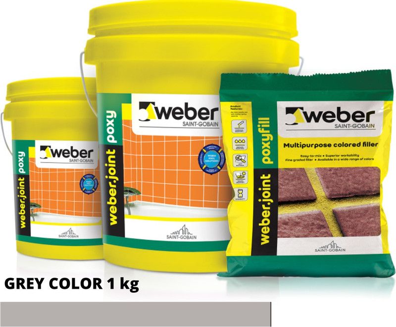 Weber Saint Gobain Epoxy Grout Grey color 1kg (hardner resion 273gm)(filler 727 gm) Crack Filler  (1 kg)