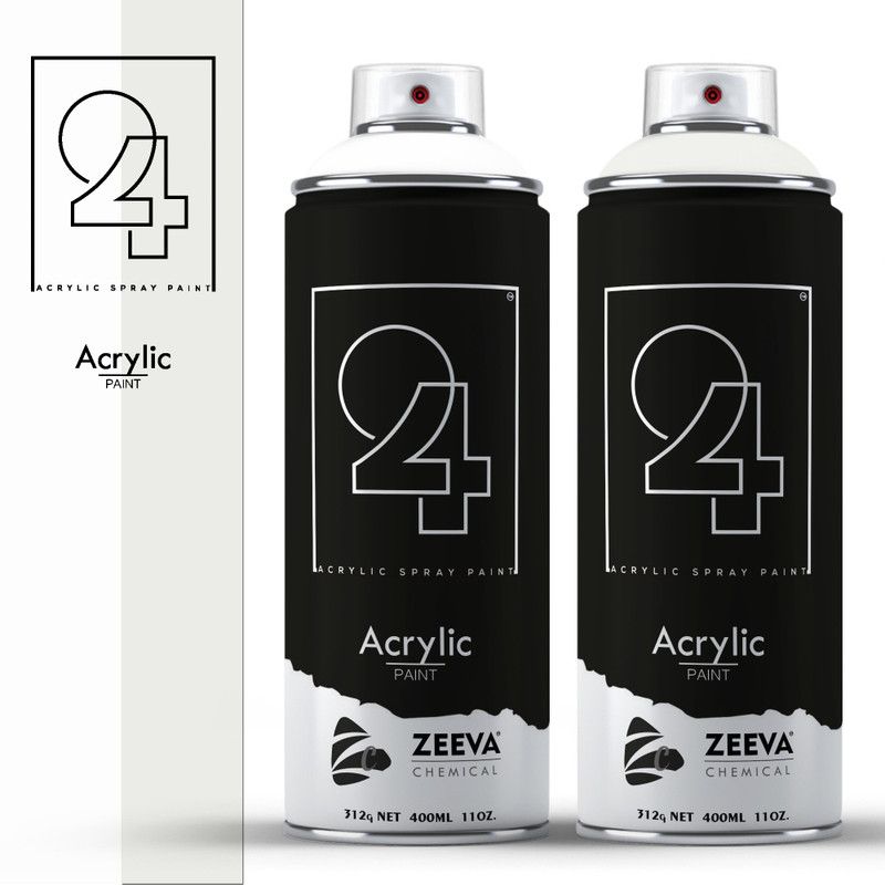24 Acrylic Pure White & Silgan White Spray Paint 400 ml  (Pack of 2)