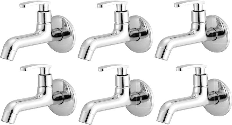 LOGGER - Long Body with Flange with (L20010046A) Pack of 6 pcs Nozzle Cock Faucet  (Wall Mount Installation Type)