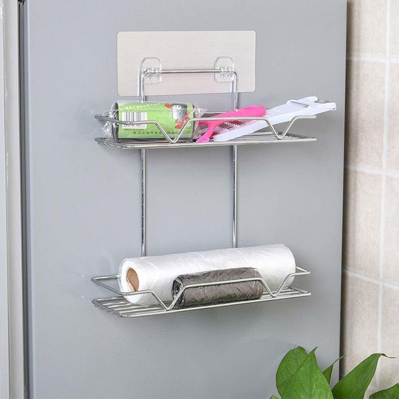 nunki trend Double Layer Bathroom Shelf/Rack /Soap Stainless Steel Wall Shelf Stainless Steel Wall Shelf  (Number of Shelves - 1, Steel)