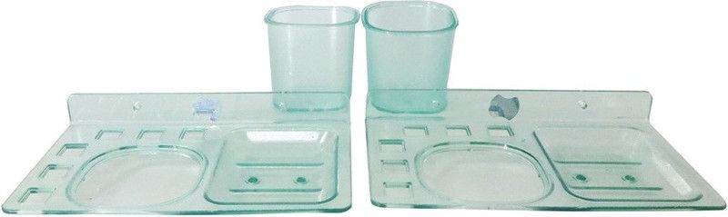Furn Master Plastic Wall Shelf  (Number of Shelves - 1, Green)