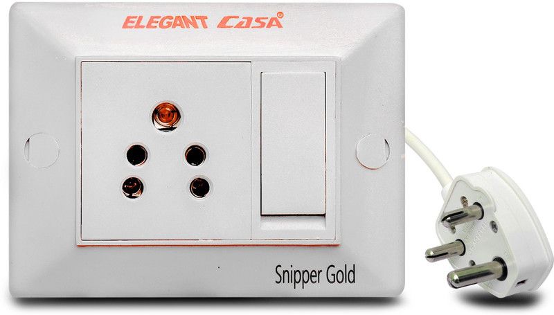 Elegant Casa Elegant Casa Extention Board 6Amp Indian Socket With Individual Switch 20M 1 Socket Extension Boards  (White, 20 m)