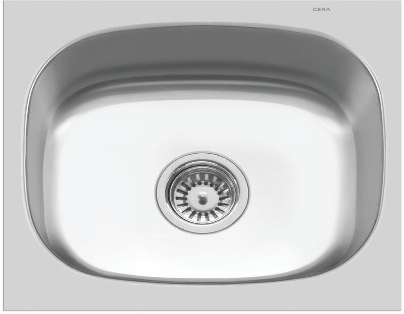 CERA - Single Bowl Sink with 1.0 mm thick 304 Grade Stainless Steel Vessel Sink  (Chrome)