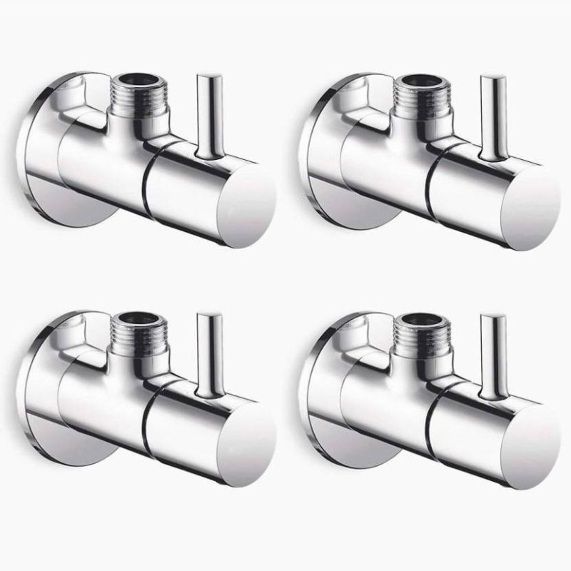 ADDOR PACK OF 4 Angle Valve Bathroom Faucets Taps and Faucet Angular Stop Cock Wash Basin for Geyser Tap, Chrome PLATED Angle Cock Faucet  (Wall Mount Installation Type)