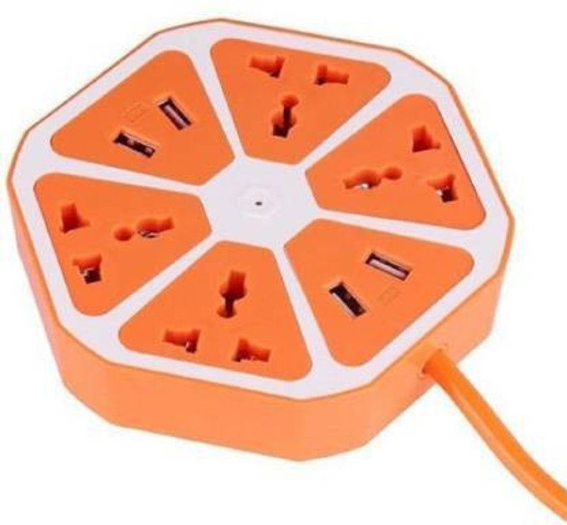 PAMK Extension Board 4 Socket Extension Boards  (Orange, 1.8 m, With USB Port)