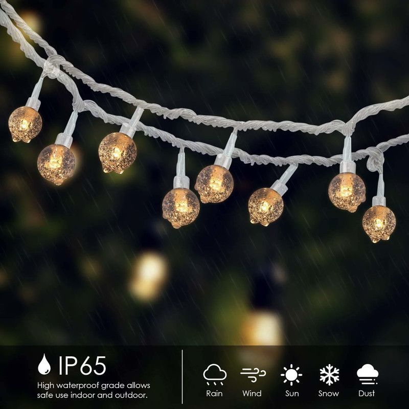 ECAPT 50 LED 8 Meter Crystal Bubble Ball String Fairy Lights for Decortaion Eave & Rake Starter Strip