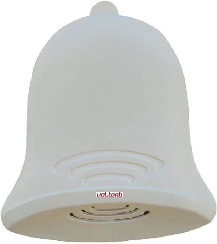 VOLtORb - Jingle Model - Full NAVKAR Mantra Musical Door Bell (JAIN Special) (1 Tune) - Special Temple Bell Shape - Matt Finish Product - White Color - Plastic - 1 Piece Wired Door Chime