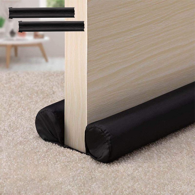 7 Season's 36 Inches Pack of 2 Premium Twin Door Draft Gurad, Door dust Stopper Door Mounted Door Stopper  (Black)