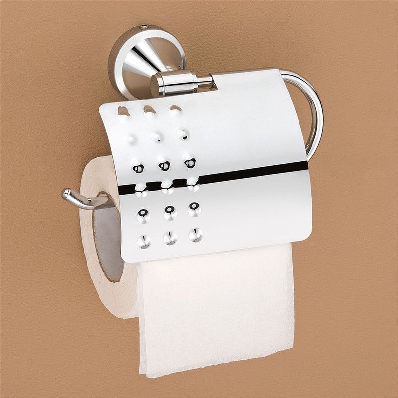 Plantex Crosslink Platinum Stainless Steel 304 Grade Niko Toilet Paper Roll Holder/Toilet Paper Holder Stainless Steel Toilet Paper Holder  (Lid Included)