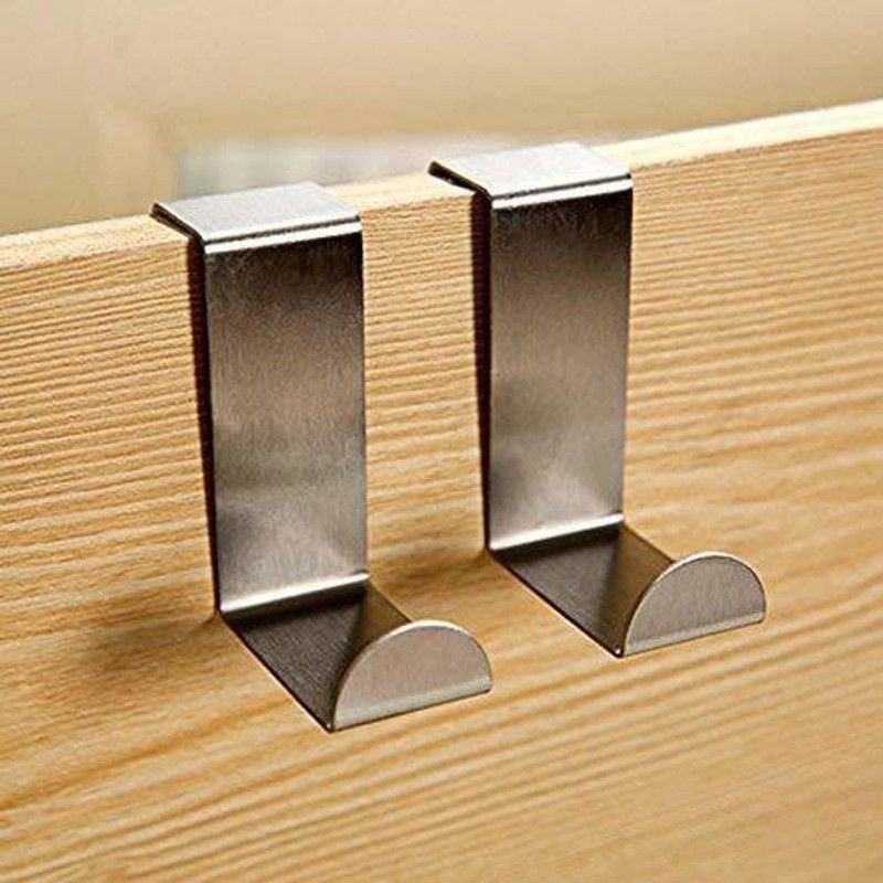 nav wings NawsteelhookPack2 SILVER Towel Holder  (Stainless Steel)