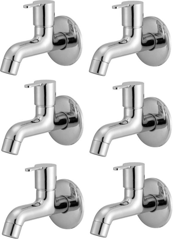 LOGGER - Bib Cock with Flange with Aerator (L20011026B) Pack of 6 pcs Nozzle Cock Faucet  (Wall Mount Installation Type)