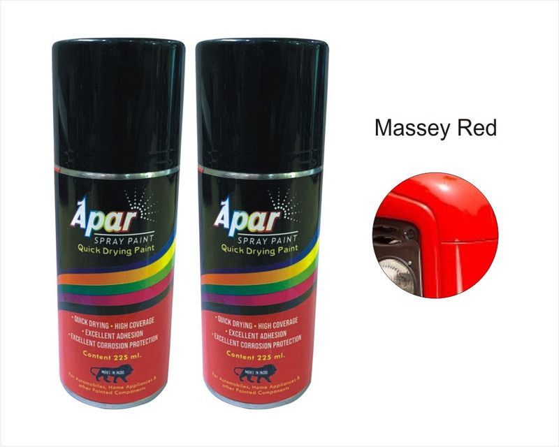 apar Touch-up Spray paint MASSEY RED -225 ml (Pack of 2) - For Massey Ferguson Tractor all models, Trolly and Agriculture Equipments etc., Pack of 2 Spray Paint 450 ml  (Pack of 2)