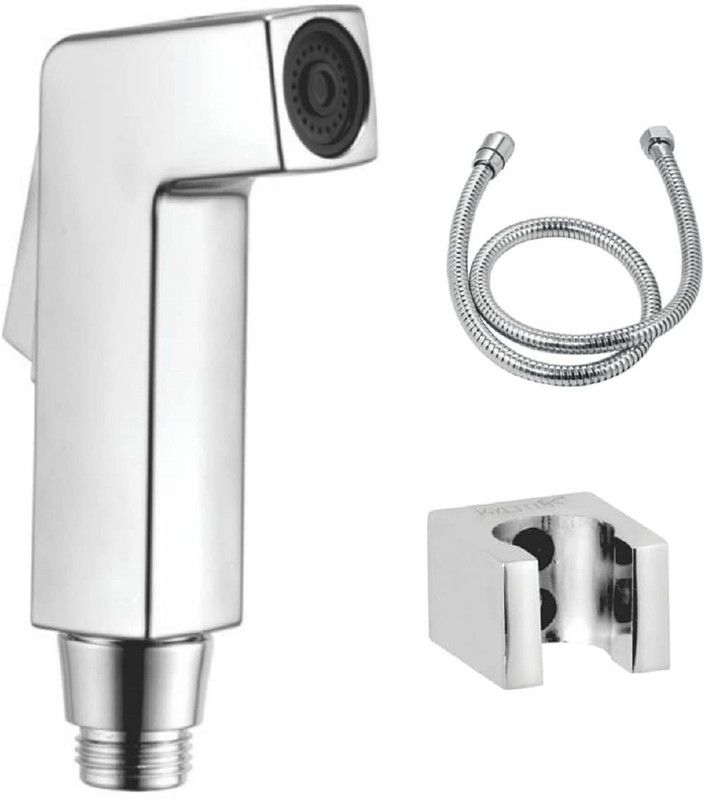 KYOTO by Kyoto Health Faucet ABS Gun Finished CHROME with HOOK Brass Nutt EPTM Flexible Stainless Steel 1 meter Hose Tube For Bathroom Faucet Set