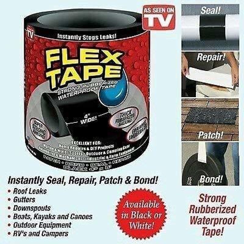 aaryason Super Strong Waterproof Tape for Seal Repair_207 1.52 m Floor Marking Tape  (Black Pack of 1)