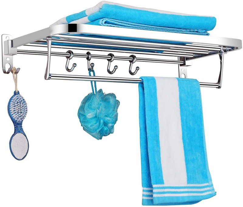 Pillu Delux Stainless Steel Folding Towel Rack for Bathroom (2 Feet Long) Towel Stand/Towel Hanger/Towel Holder/Bathroom Accessories SILVER Towel Holder  (Stainless Steel)