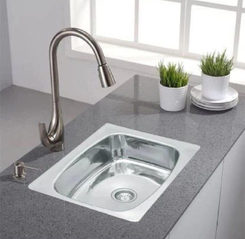 JINDALL stainless steel sink 24x18x8 with mirror finish 4 Vessel Sink  (silver)