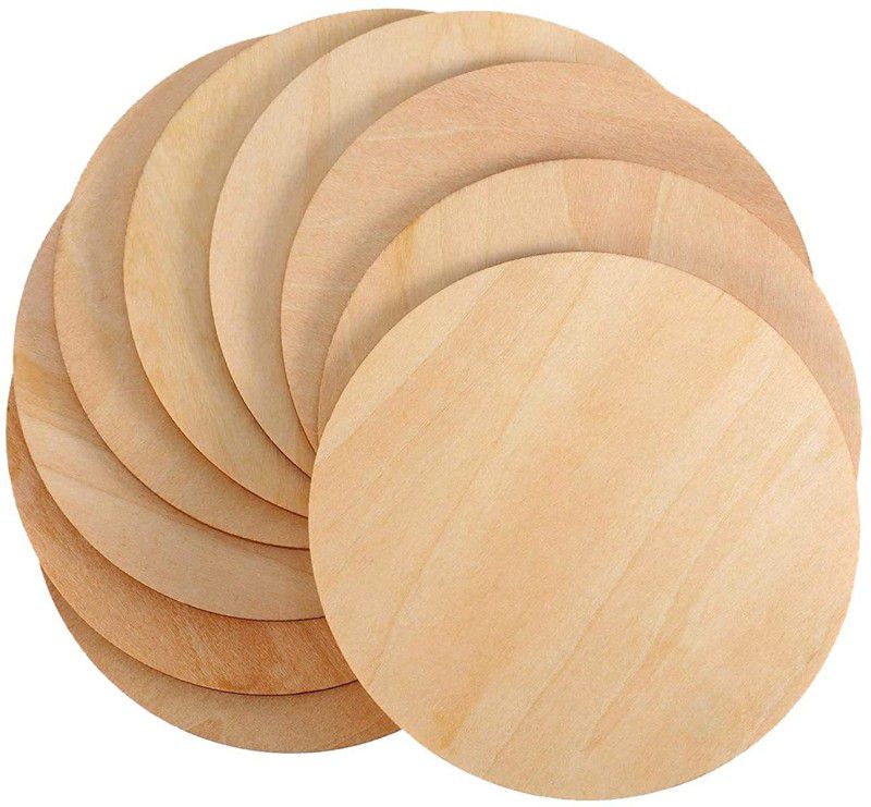 PROKART Round Circle MDF Pine Board Wood 4" Board for Art and Craft-2.5mm 5pc Pine Wood Veneer  (10.16 cm x 10.16 cm)